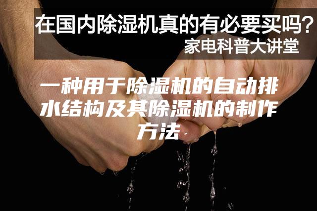 一種用于除濕機的自動排水結構及其除濕機的制作方法